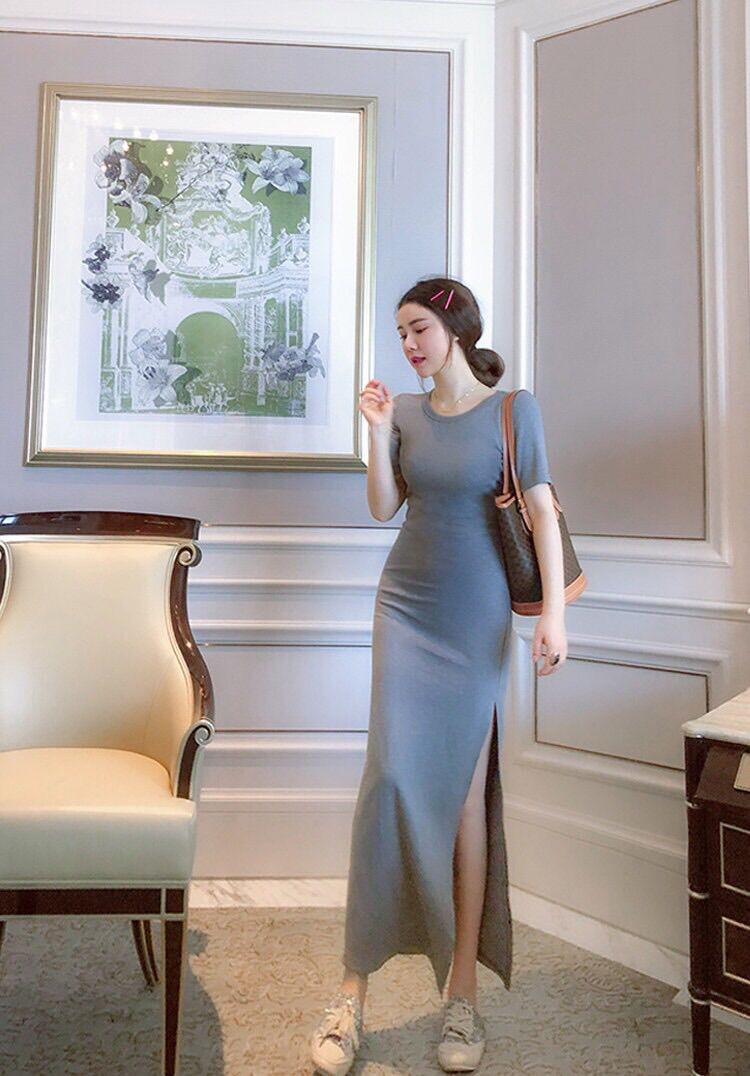 ĐẦM BODY XẺ DÀI (ẢNH THẬT)