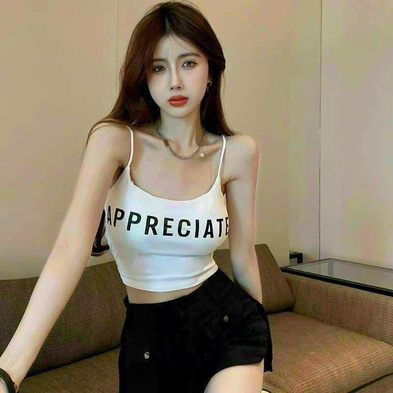 Áo hai dây phối xích, chất vải xốp có mút ngực
