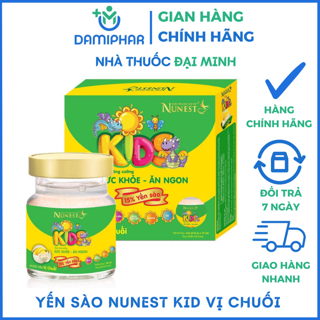 Yến Sào NUNEST KID Vị Chuối Xách 6 Lọ