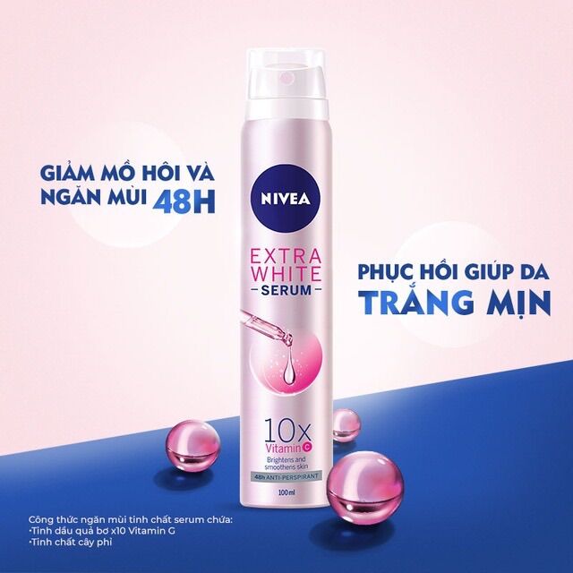 Xịt ngăn mùi Nivea Serum trắng mịn( nữ )100ml