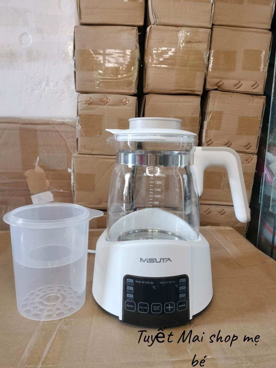 Máy đun nước pha sữa giữ nhiệt misuta (tặng kèm khay hâm sữa)