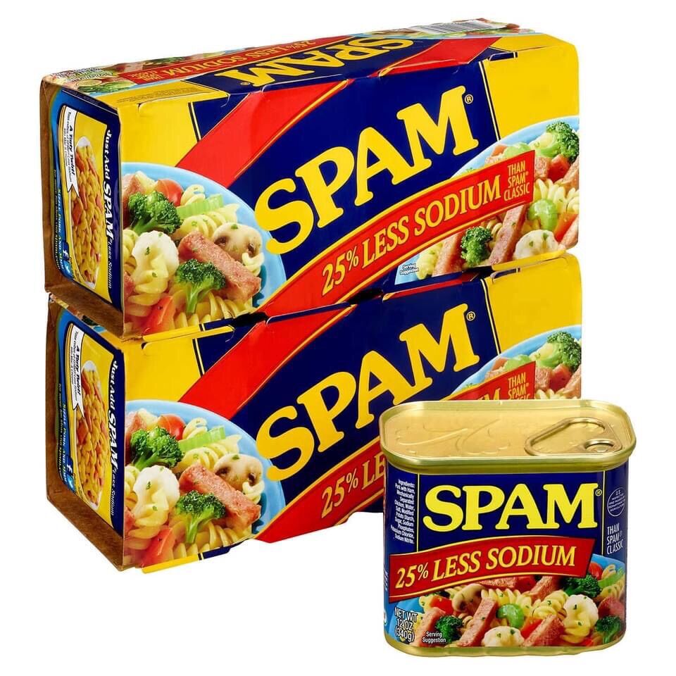Thịt hộp spam 25% lesa sodium của mỹ, 340g/hộp
