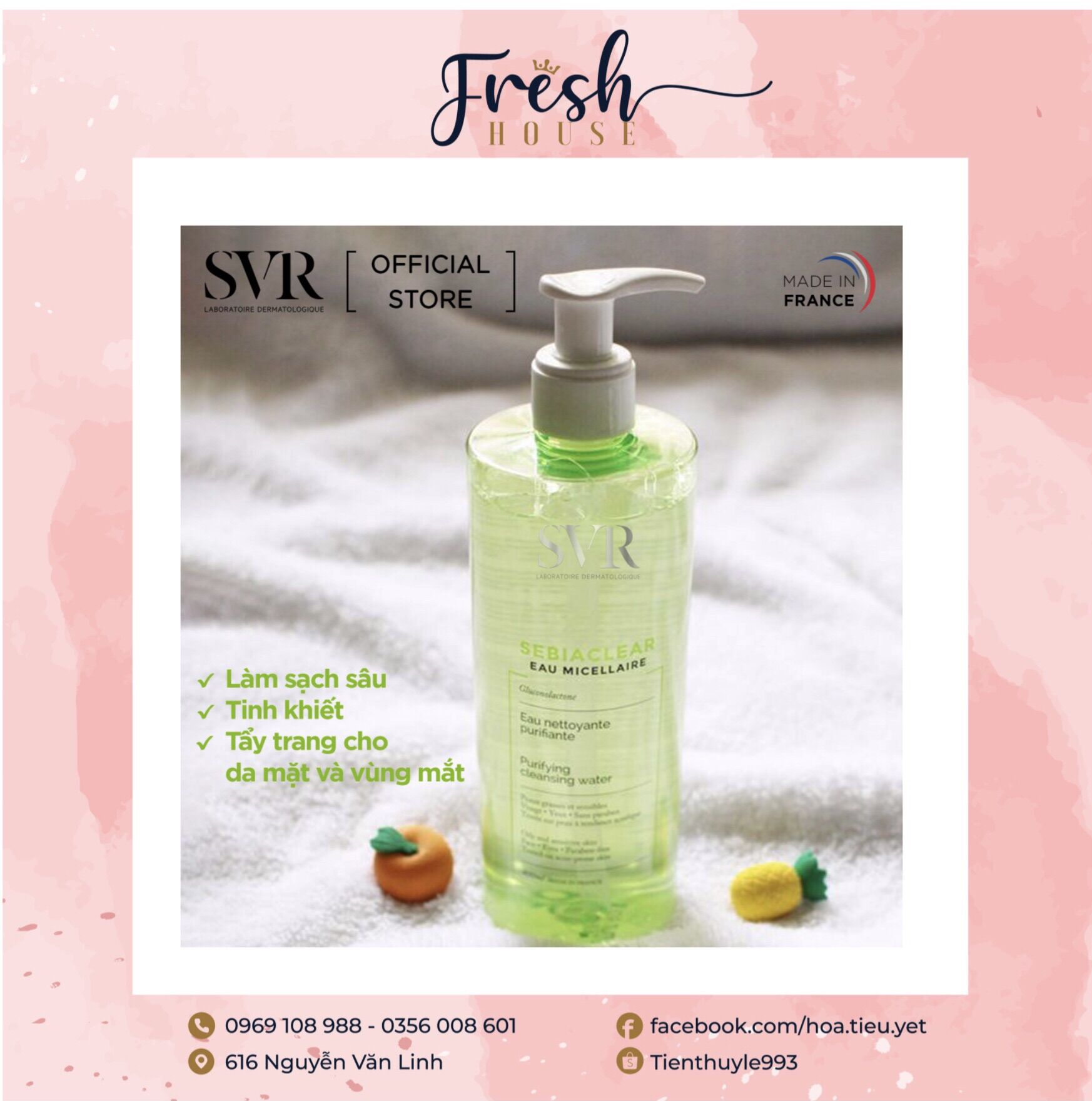 Tẩy trang svr sebiaclear eau micellar water