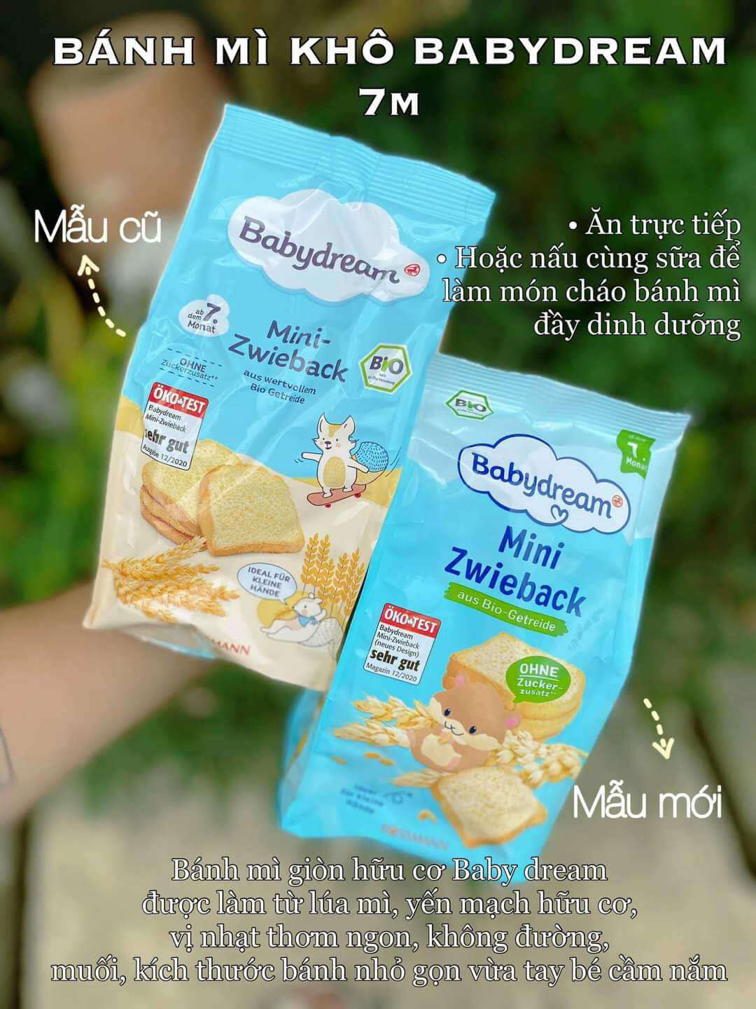 Bánh mì khô hữu cơ babydream đức cho bé từ 7m 100g - ảnh sản phẩm 1
