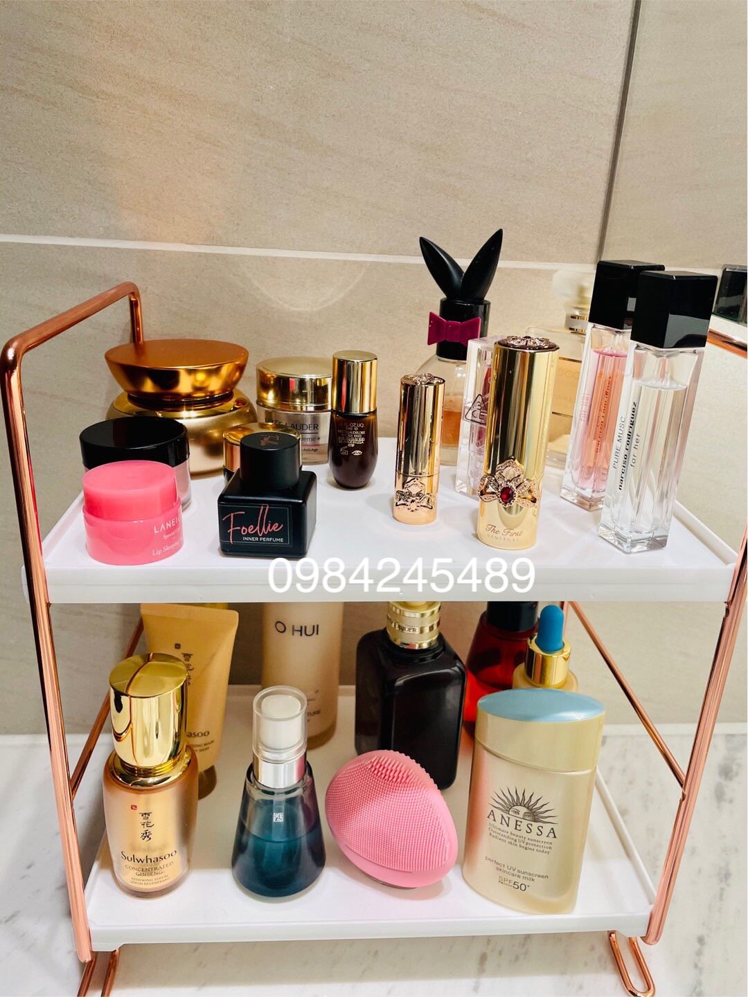 Kệ để đồ 2 - 3 tầng rose gold "sẵn hàng"