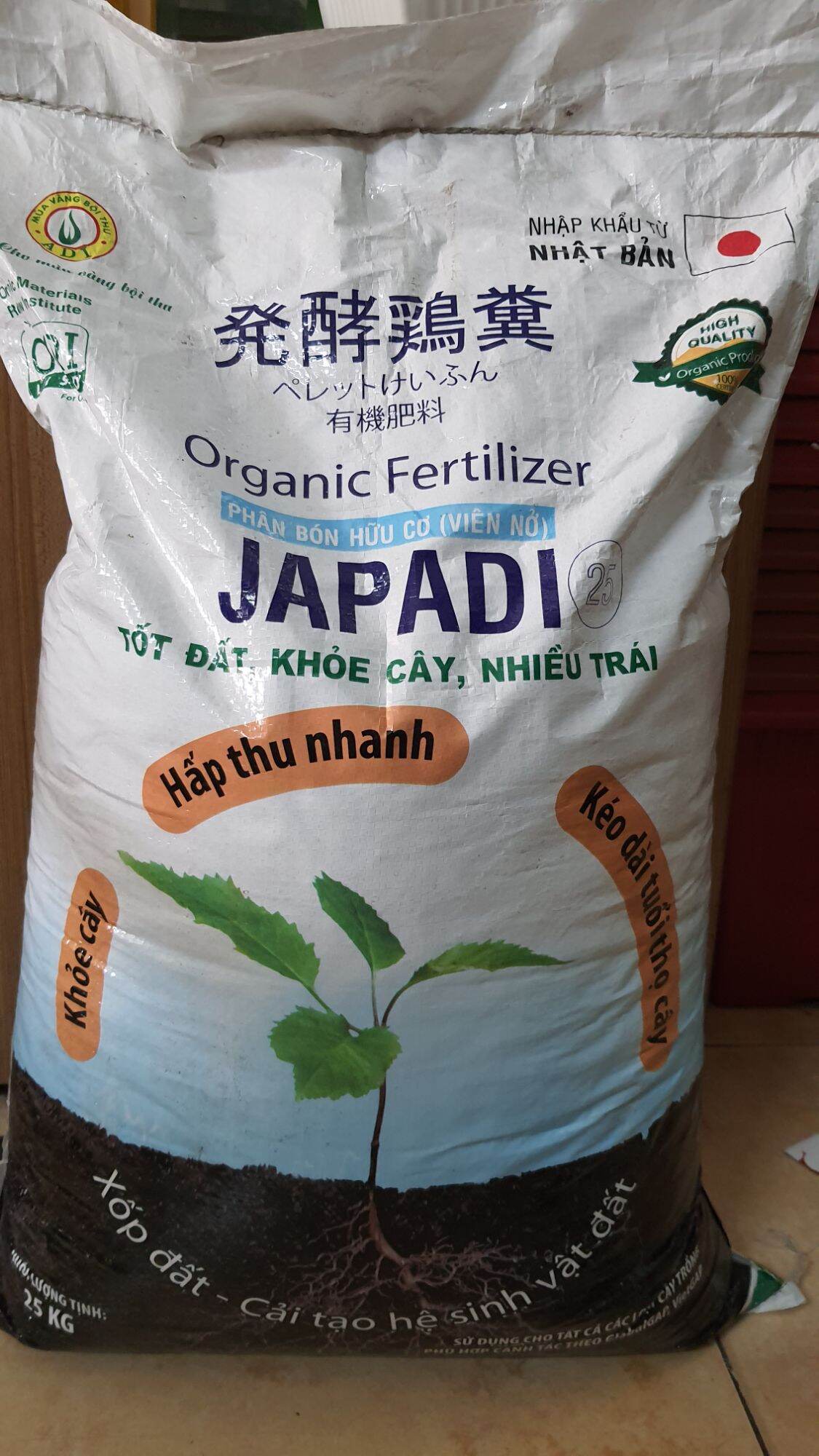 1kg phân gà viên nén nhập khẩu nhật.