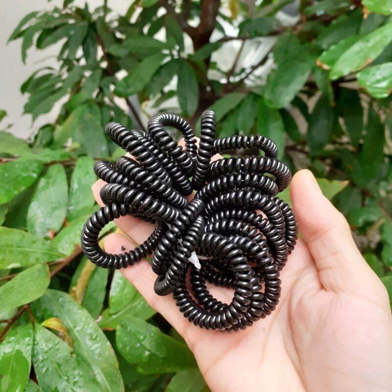 Túi 10 Lò xo cột tóc màu đen (bản nhí,rộng 3cm)