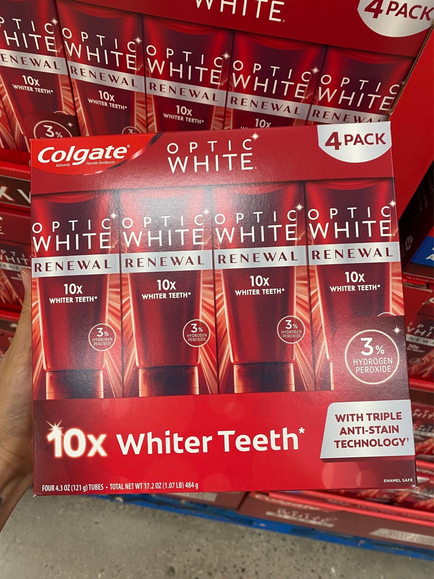 🌼🌼kem đánh răng colgate optic white renewal của mỹ 116g xuất xứ: mỹ