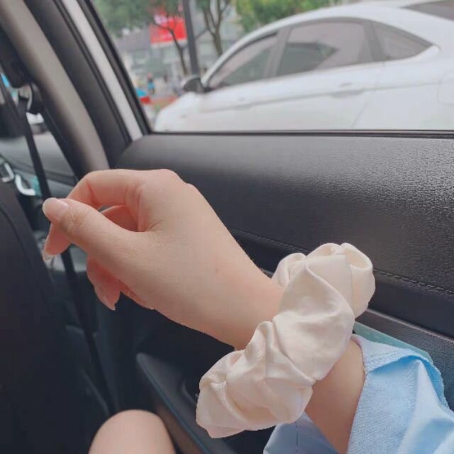 Scrunchies dây cột tóc vải pastel siêu xinh
