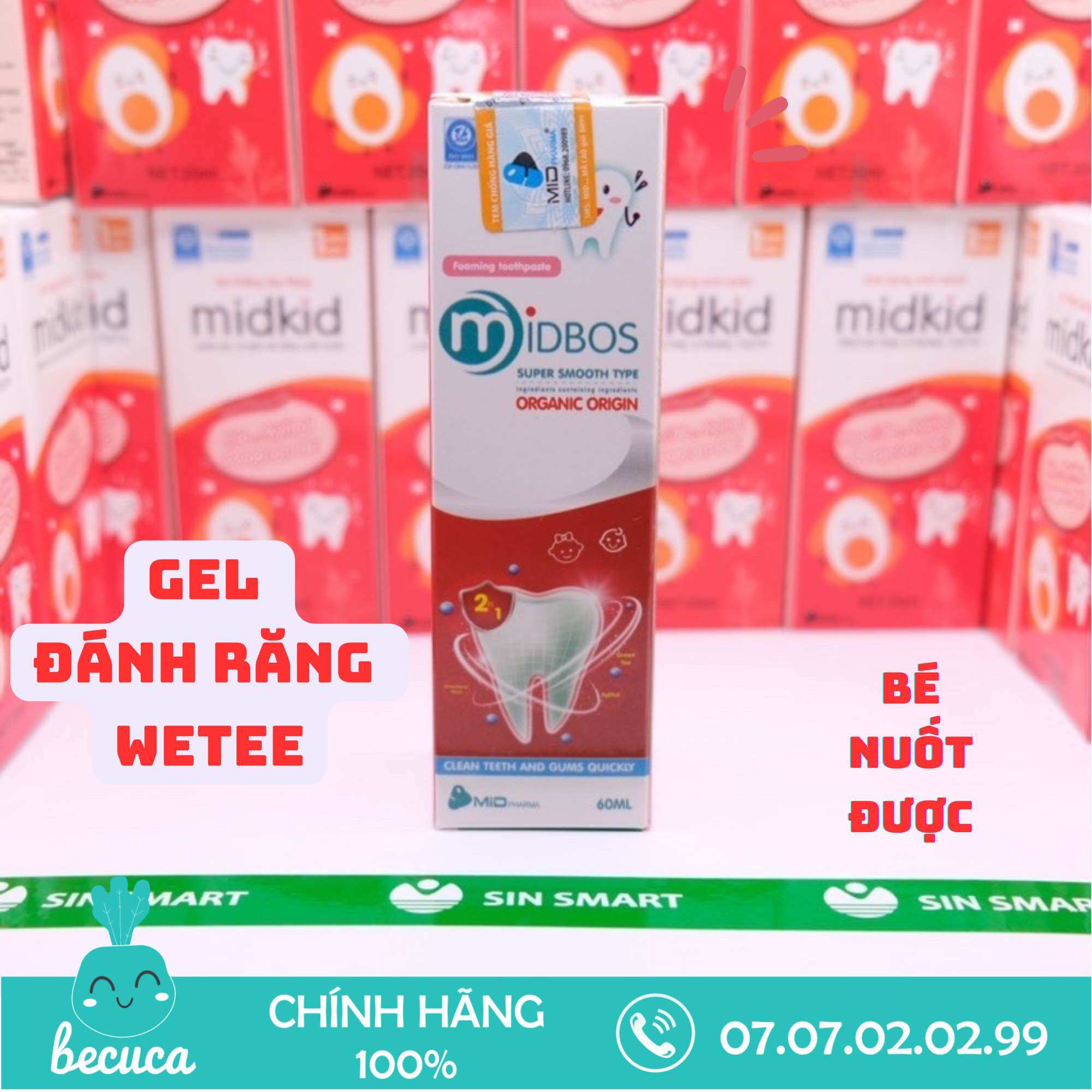 Kem đánh răng dạng bọt Midbos | 𝐌𝐢𝐝𝐤𝐢𝐝 cho bé từ 1 tuổi giúp ngăn ngừa sâu răng, thơm miệng,làm trắng răng,giảm mảng bám