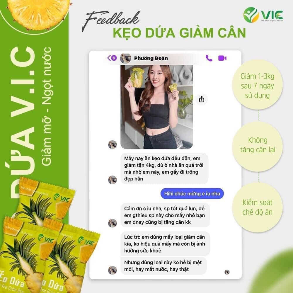 (GIẢM 2-3KG/GÓI)Kẹo dứa gi.ảm cân. Thải mỡ, detox, đẹp da.
