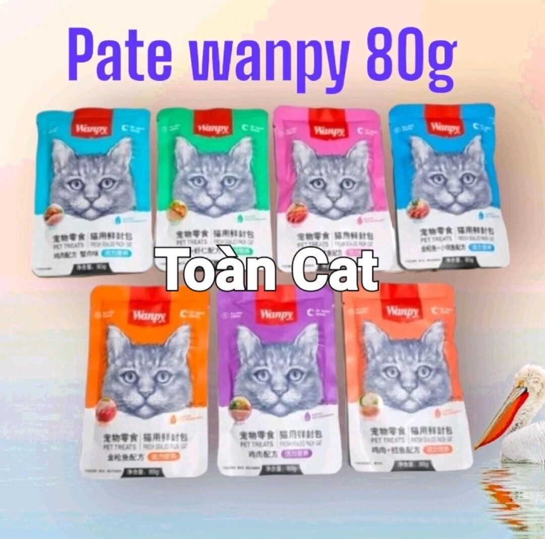 Combo 5 gói pate Wanpy 80g cho mèo-Pate cho mèo