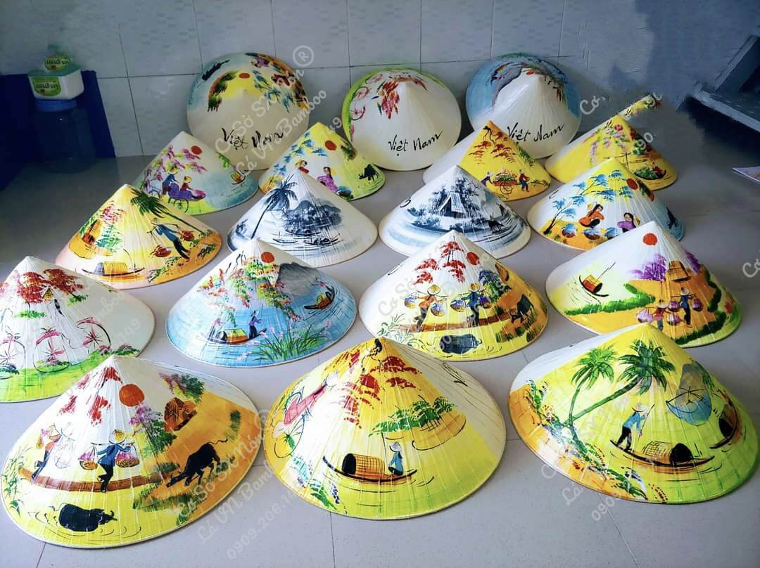 Nón lá vẽ tranh phong cảnh đẹp