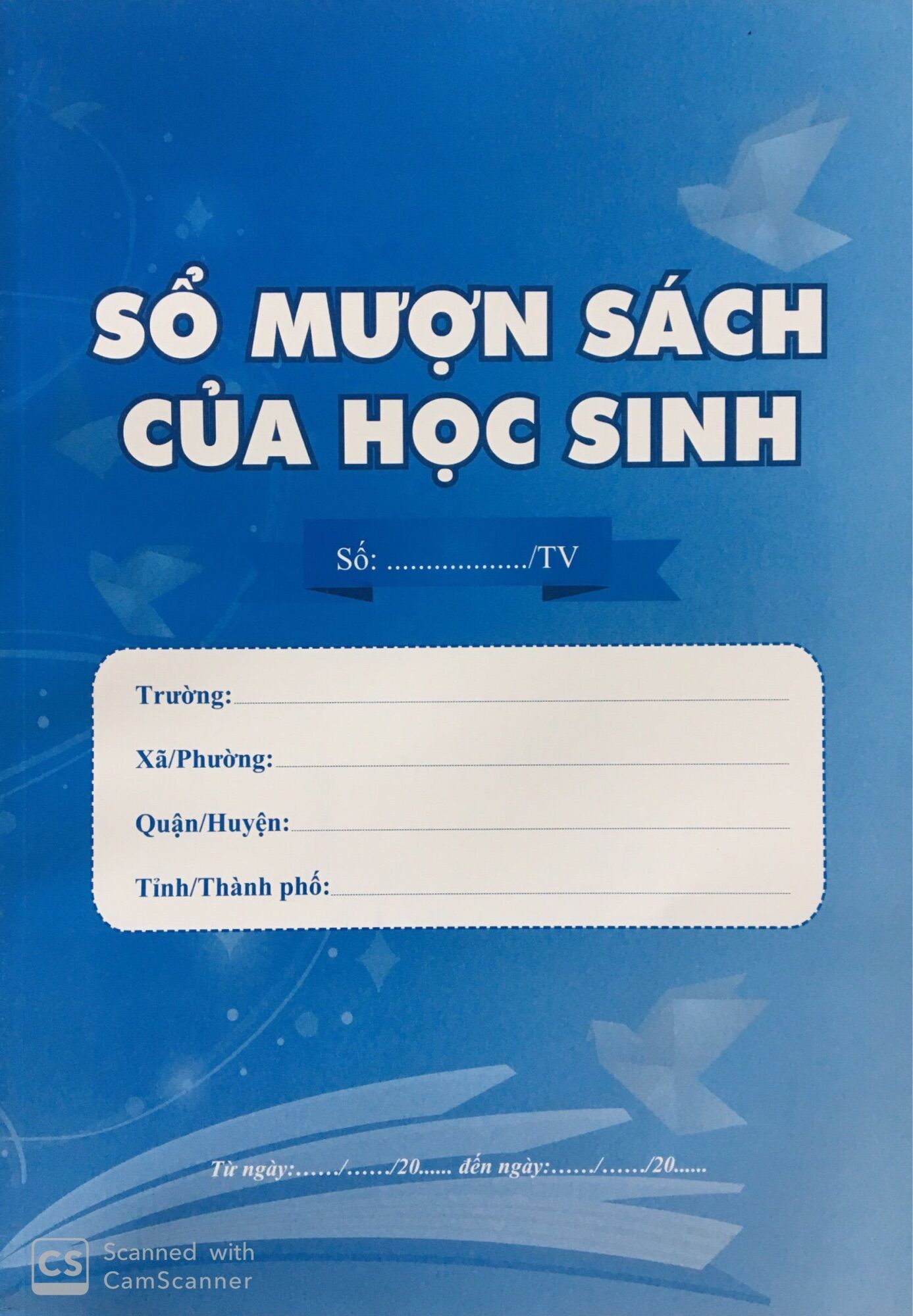 Sổ mượn sách học sinh