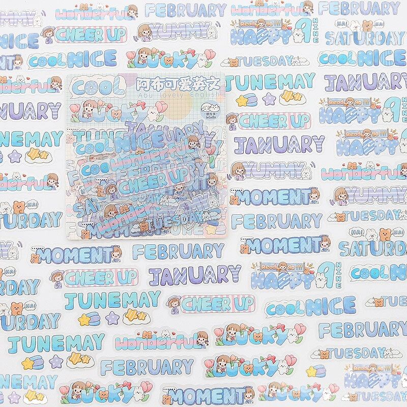 Túi 45 sticker chữ siêu xinh