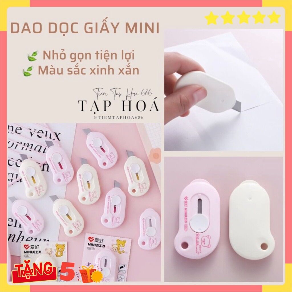 Dao rọc giấy 💥FREESHIP💥 Dao rọc giấy mini cute - Dao rọc giấy mini cầm tay - phụ kiện cầm tay nhỏ gọn tiện dụng