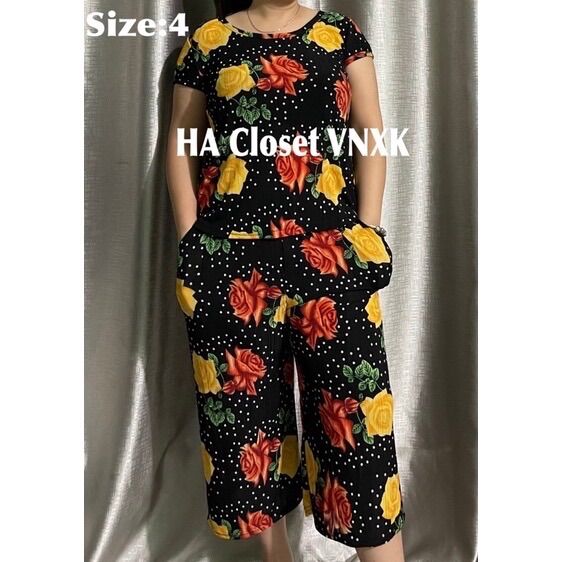 Đồ Bộ Thun Tằm Ý Ống Rộng Mặc Nhà(size:40-55ky)