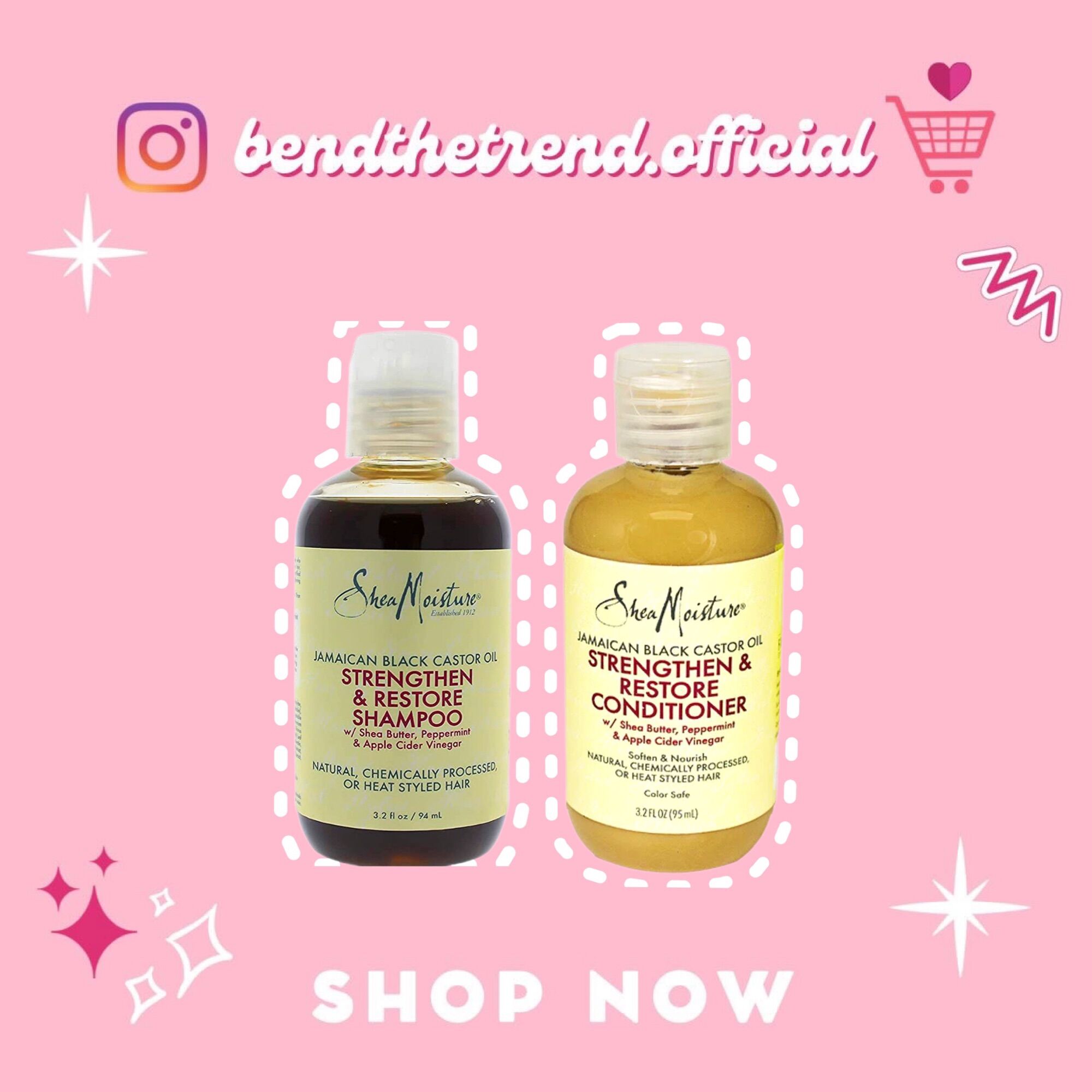 Travel size dầu gội, xả kích mọc tóc shea moisture jamaican black castor oil