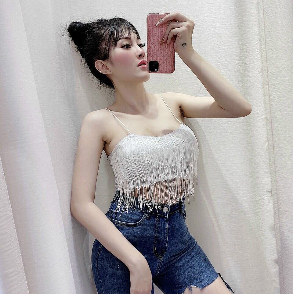Áo 2 Dây Tua Rua Croptop Sexy