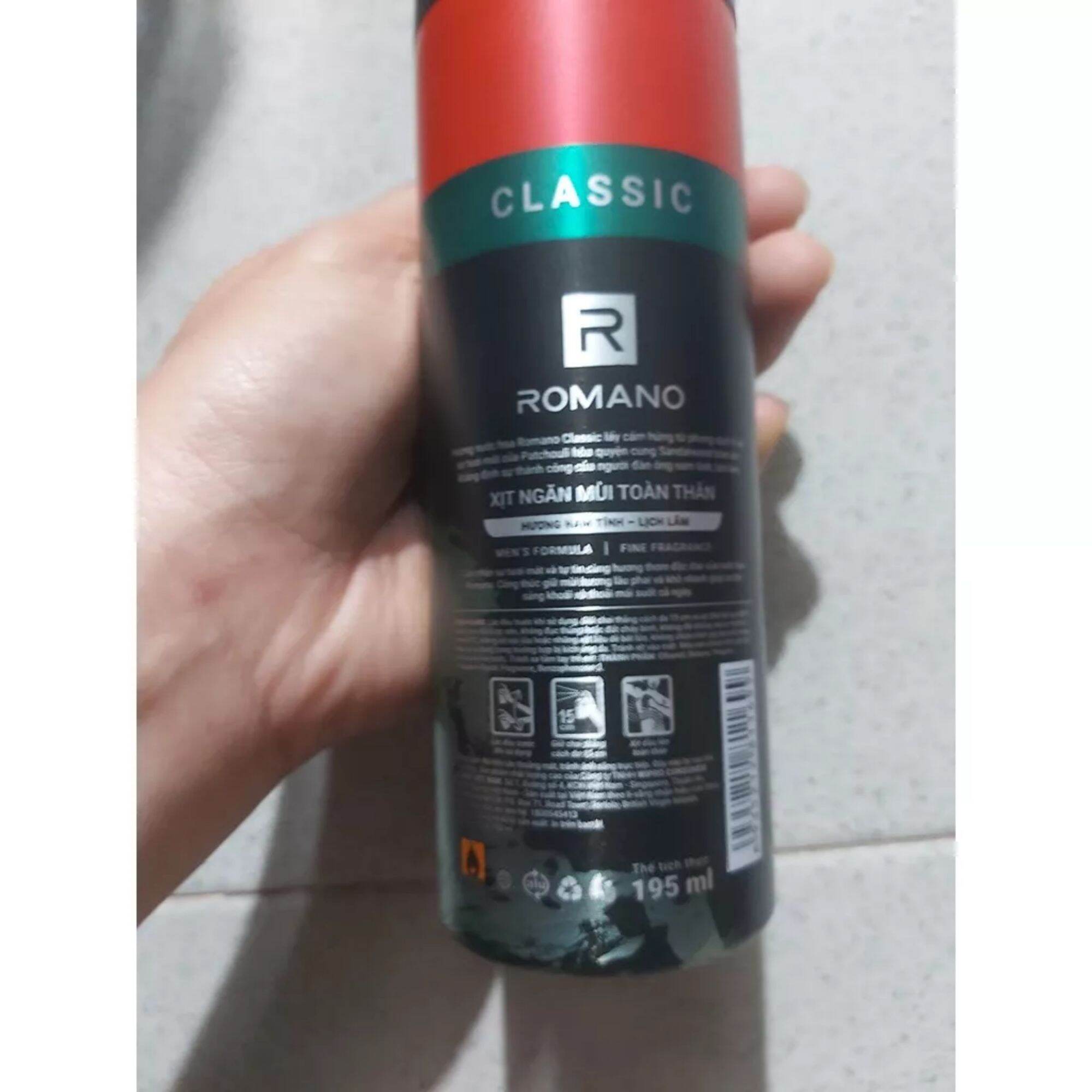 Xịt khử mùi toàn thân Romano 150ml