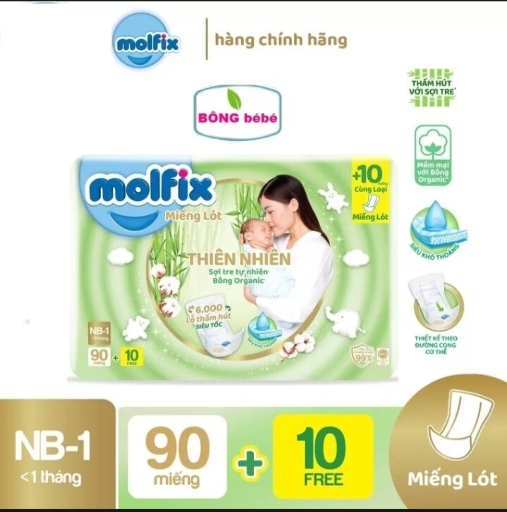 Miếng lót sơ sinh molfix nb1/nb2