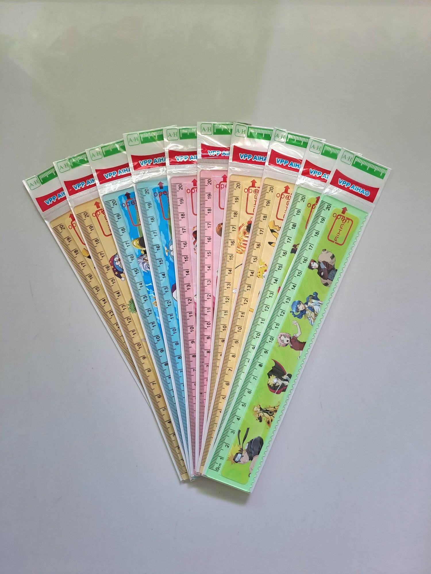Combo 10 cây thước kẻ nhựa màu 20 cm