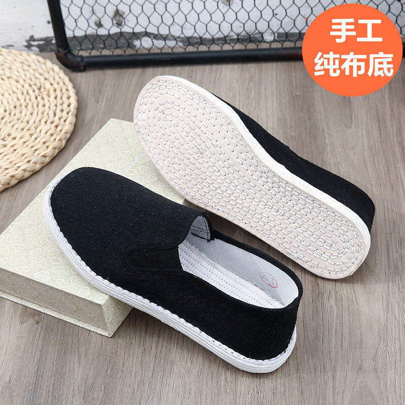 Giày vải bắc kinh cũ nam giày vải đế nhiều lớp thủ công giày nam lười thoáng khí đế mềm toàn bộ mùa thu giày vải đế