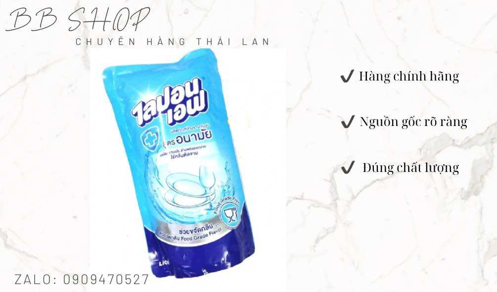 Combo 3 bịch nước rửa chén nhẹ mùi lipon f ctc167 thái lan