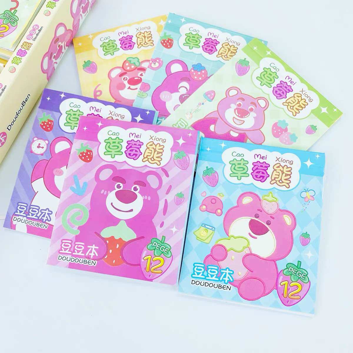 Cuốn sổ sticker gấu dâu lotso combo 6 cuốn-10 cuốn siêu dễ thương, siêu cute