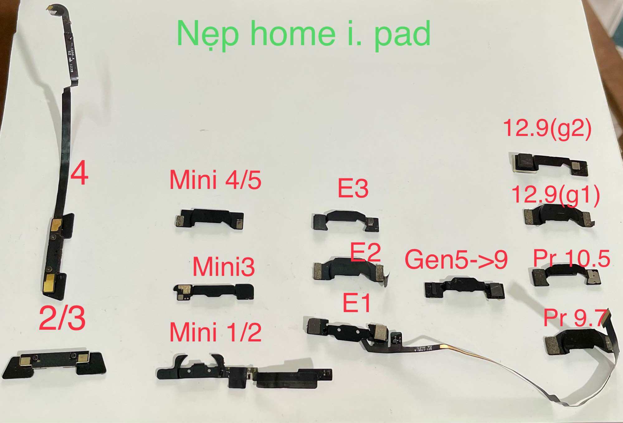 Nẹp giữ Nút Home iPab 2/3/4 mini 1/2/3/4 gen 5/6/7/8/9 pro 9.7/10./.12.9/ Air1/2/3 ZIN BÓC MÁY