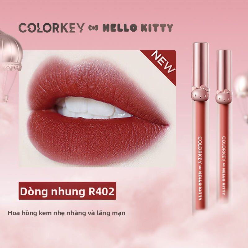 Son Môi Velvet Mirror Finish Colorkey Hello Kitty B690 R402 R403 R686 R718 R608 Son Bóng Dưỡng Ẩm Lâ