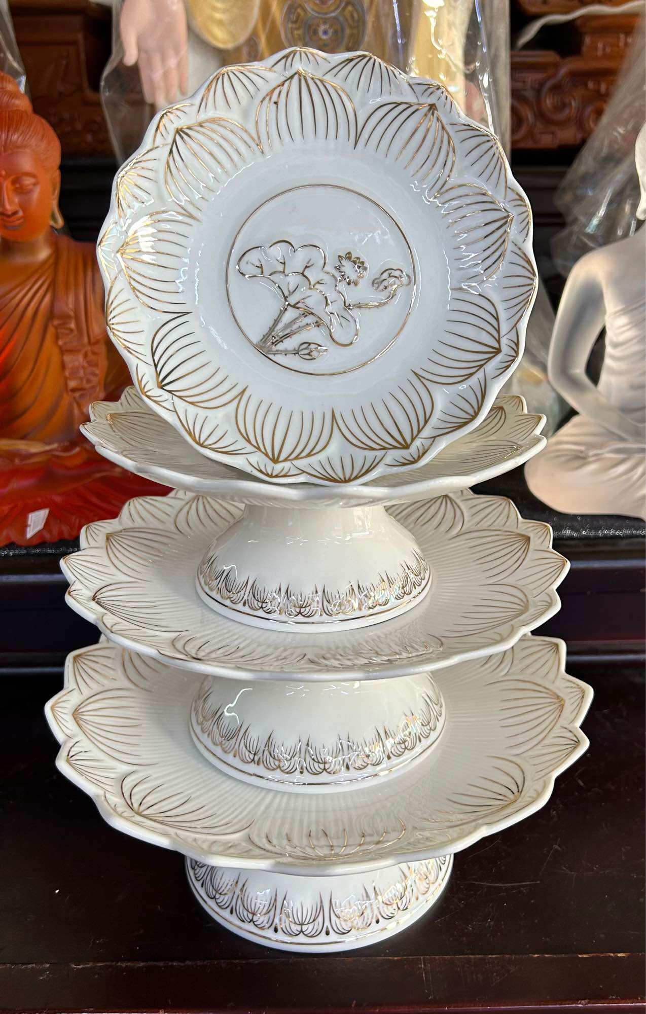 DĨA TRÁI CÂY THỜ CÚNG MẪU SEN - ĐỒ THỜ CÚNG
