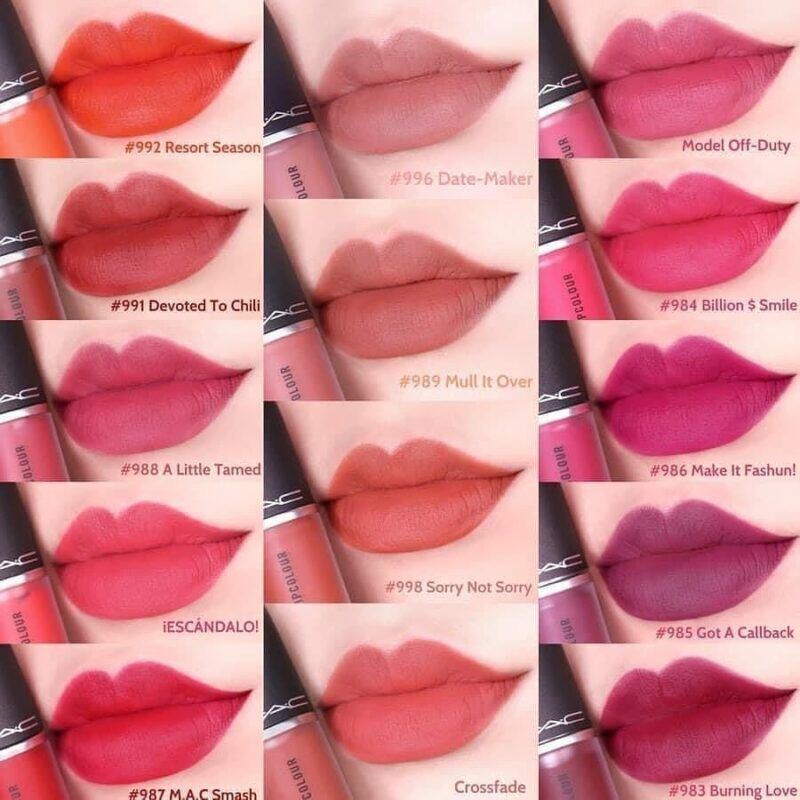 Son kem lì MAC Liquid Powder Kiss Lipcolour dòng mới siêu hot, nhiều màu