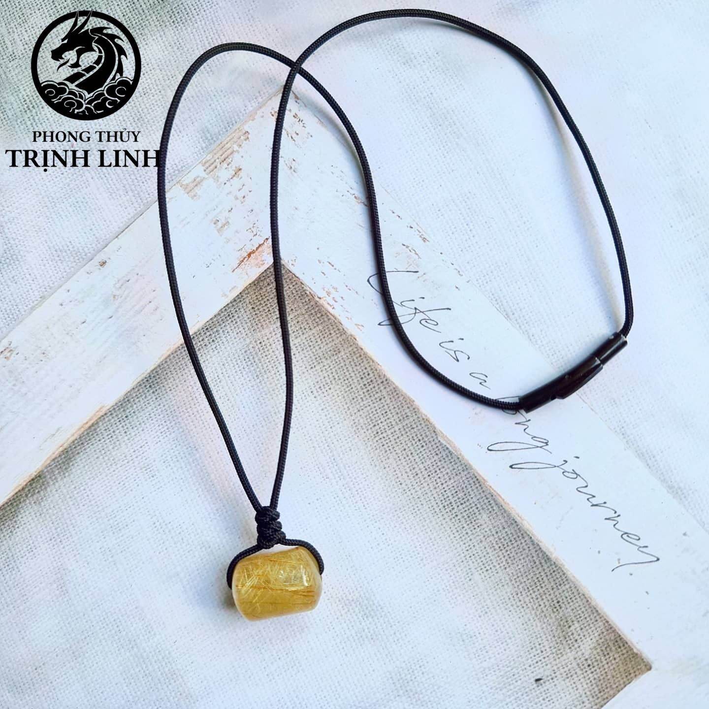 VÒNG CỔ LU THỐNG THẠCH ANH TÓC VÀNG DÂY KHÓA SIÊU BỀN