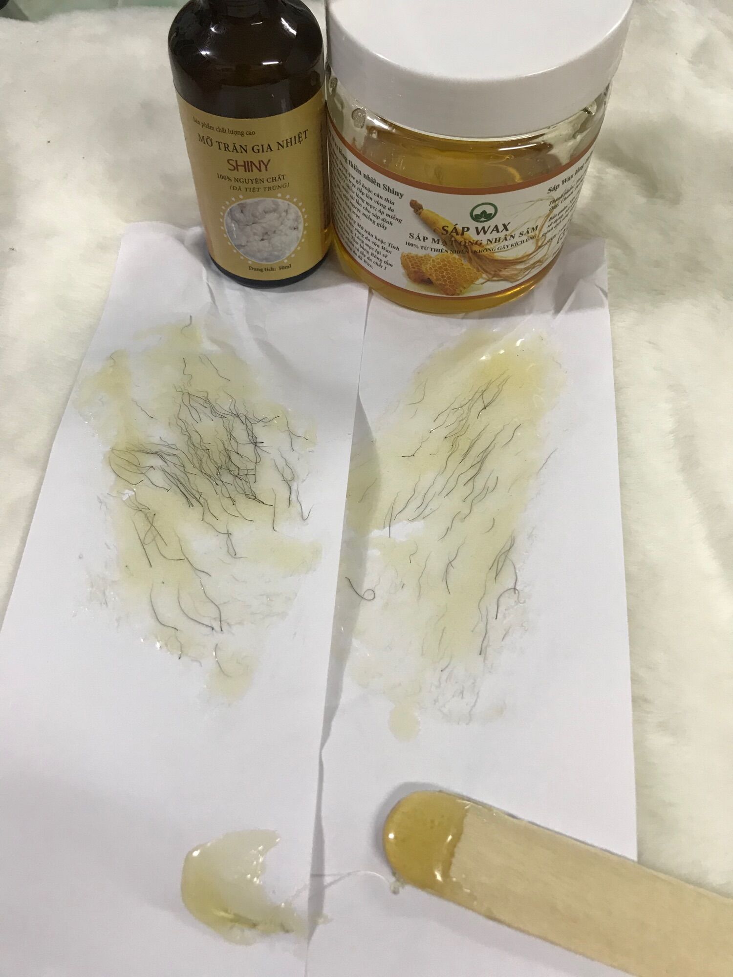 Combo Triệt Lông Sáp Wax + Mỡ Trăn Shiny Handmade(Tặng Kèm Dụng Cụ Wax)