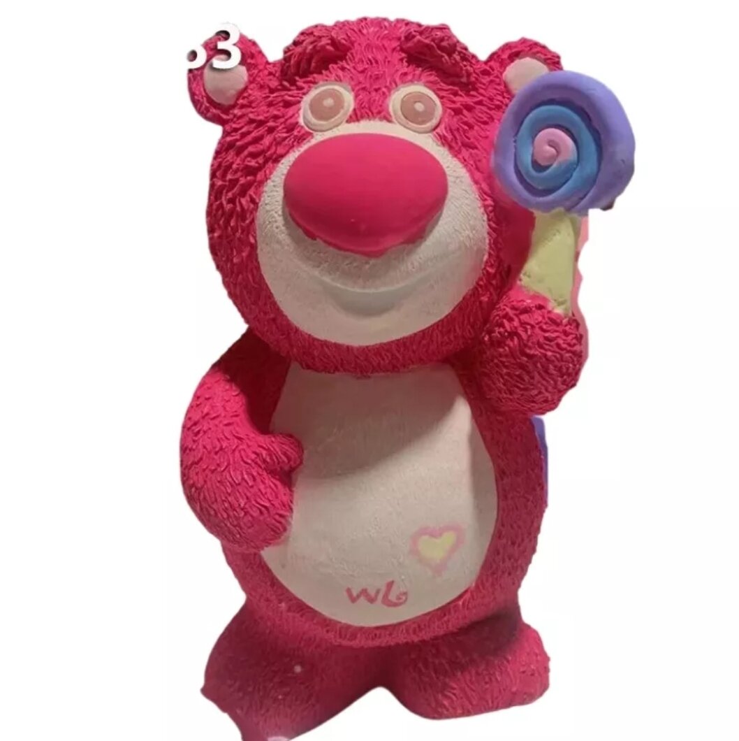 Tượng thạch cao tô màu gấu dâu Lotso size Xl