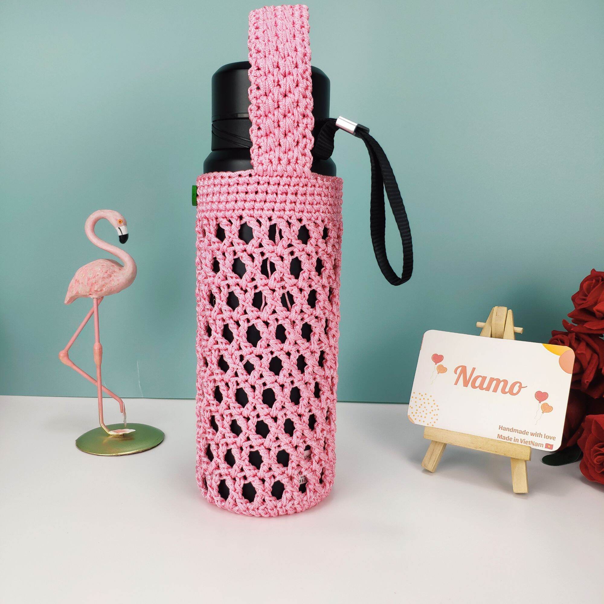 Túi để bình giữ nhiệt len, handmade, thủ công