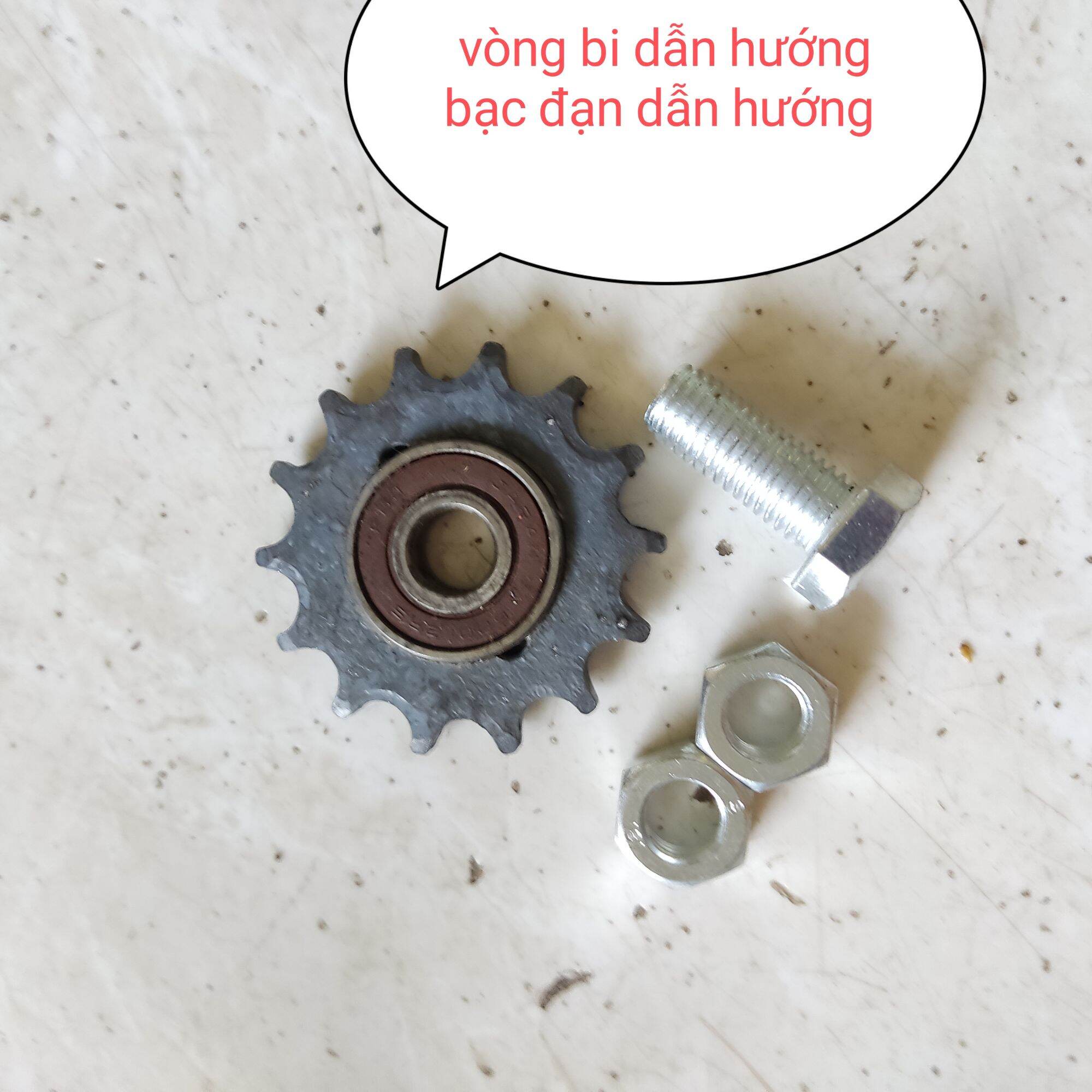 Nhông dẫn hướng có vòng bi/ Nhông kèm vòng bi dẫn hướng cho xích/ Bạc đạn dẫn hướng chạy xích to