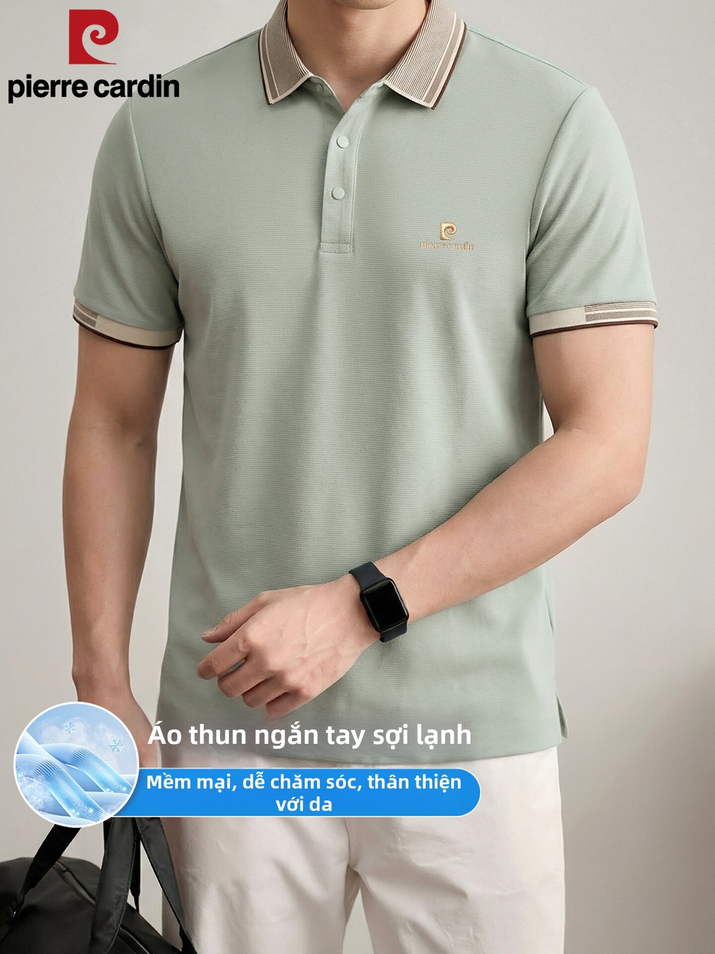 Pierre Cardin | Wrinkle-Resistant Stain-Hidden Spandex Polo Shirt