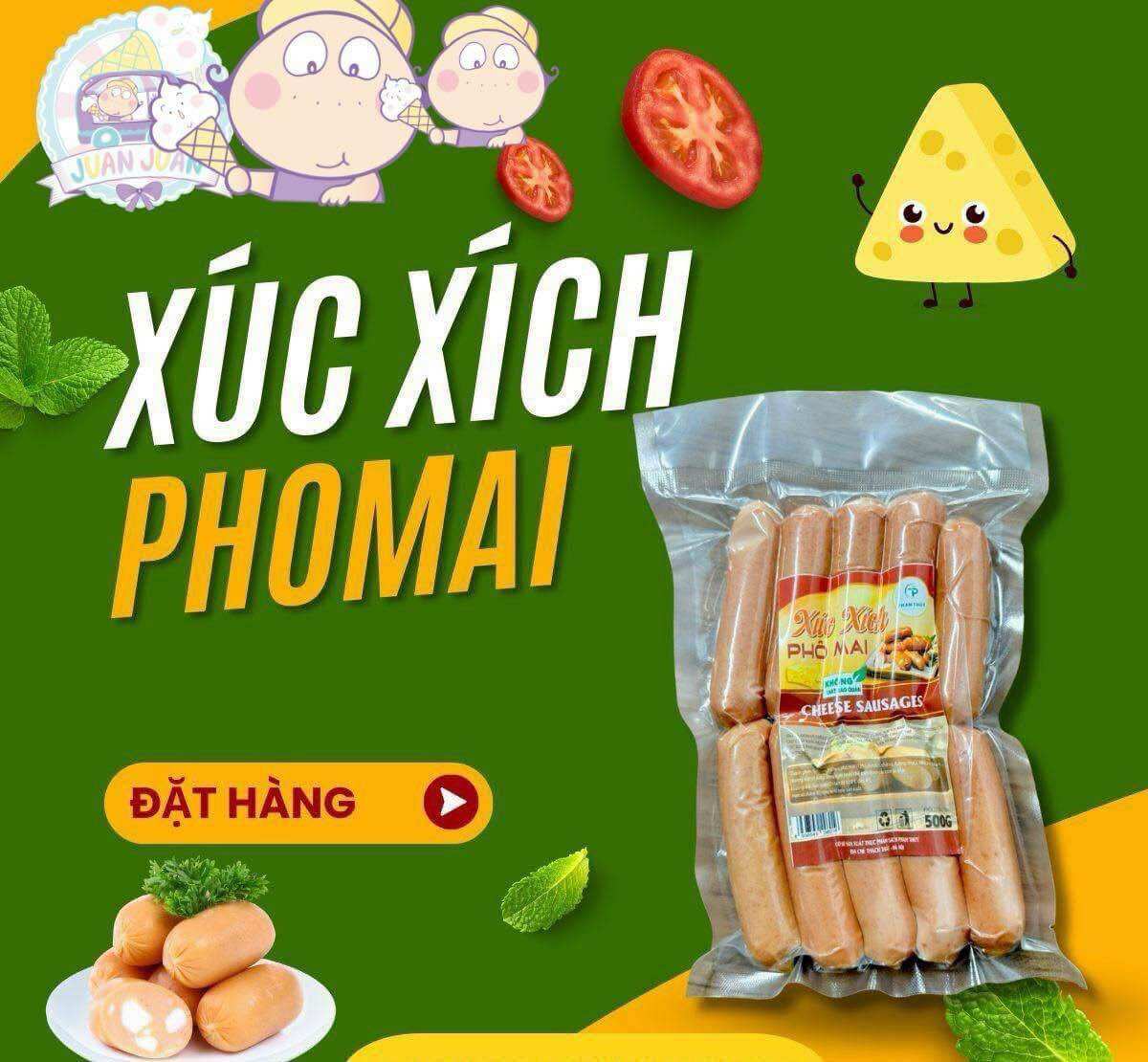 0,5kg Gói 10cây Xúc xích phomai (giao hoả tốc)