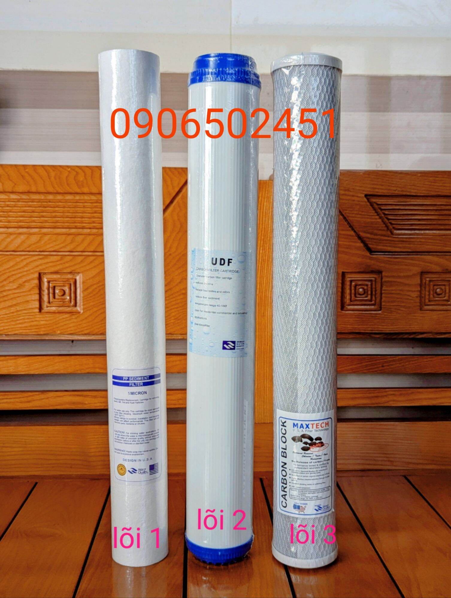 [HCM]Bộ ba lõi lọc nước 1 2 3  ly lọc 20 inch CHUẨN dùng cho máy ro và bộ lọc thô