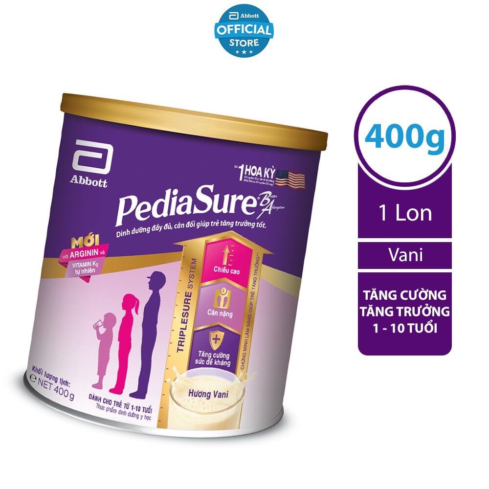 Sữa bột Pediasure 400g hương vani.