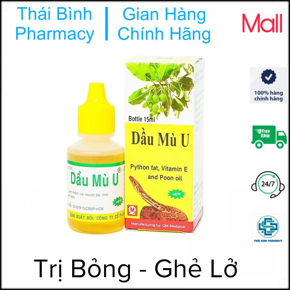 Dầu mù u - chai 15ml