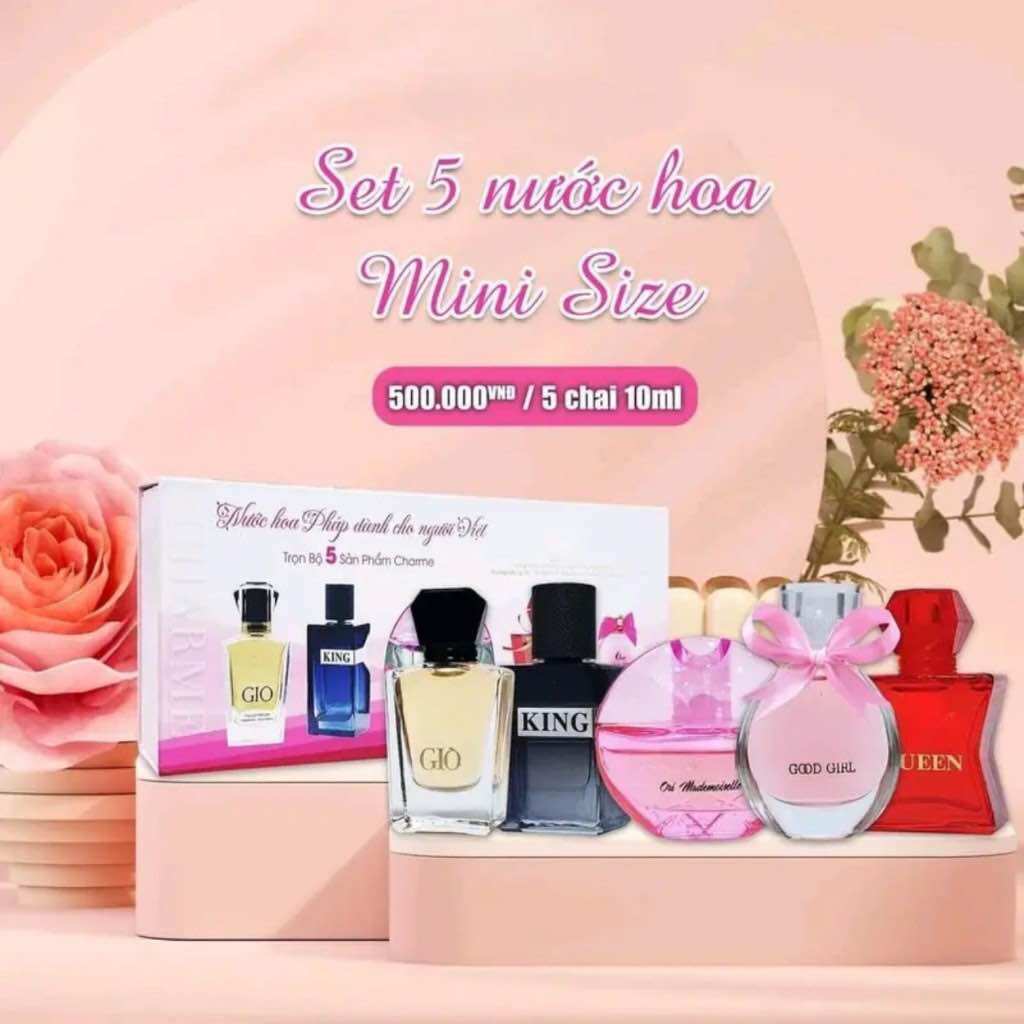 Set nước hoa mini 5 mùi cha rme