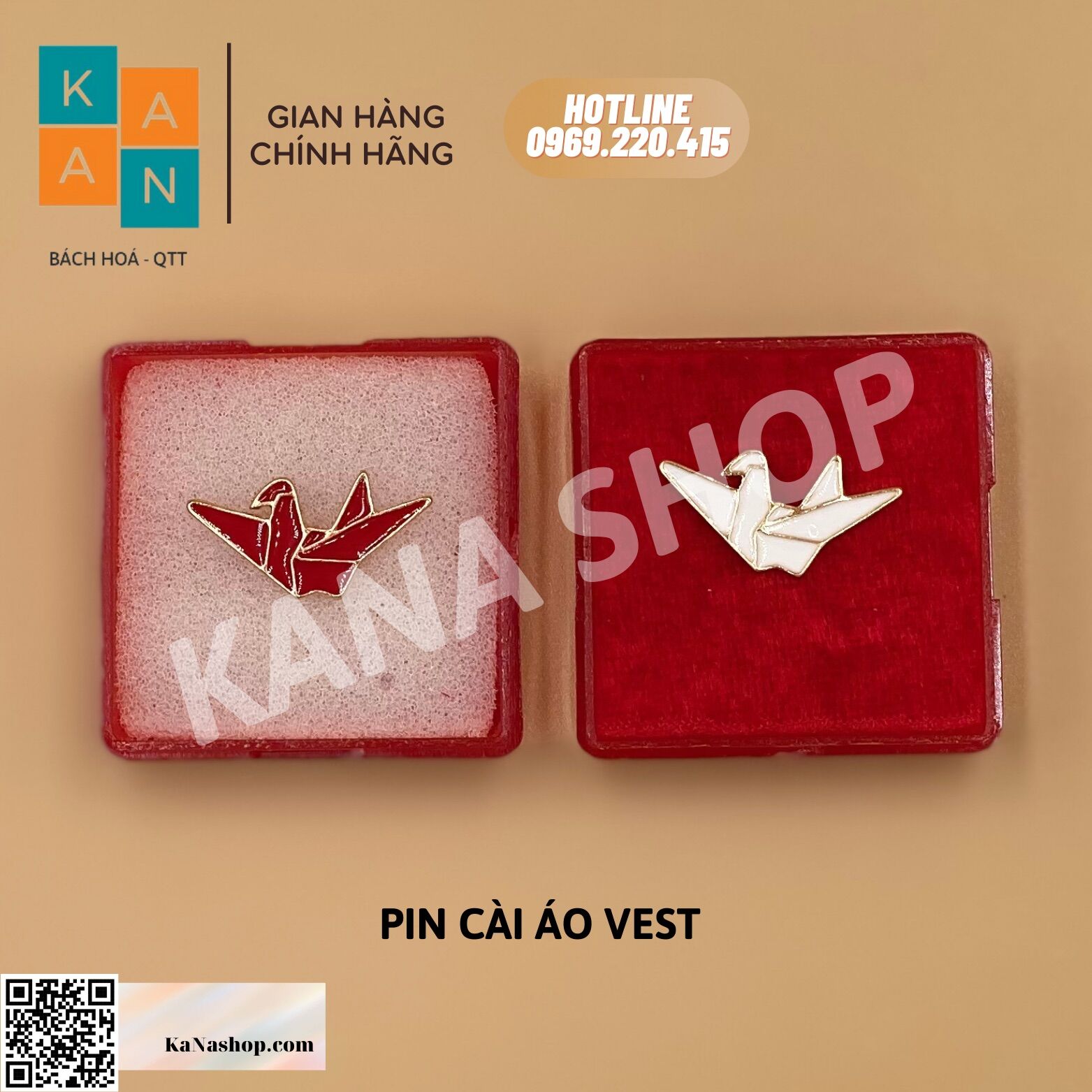 Trâm cài áo vest pin cài áo hình hạc kanashop