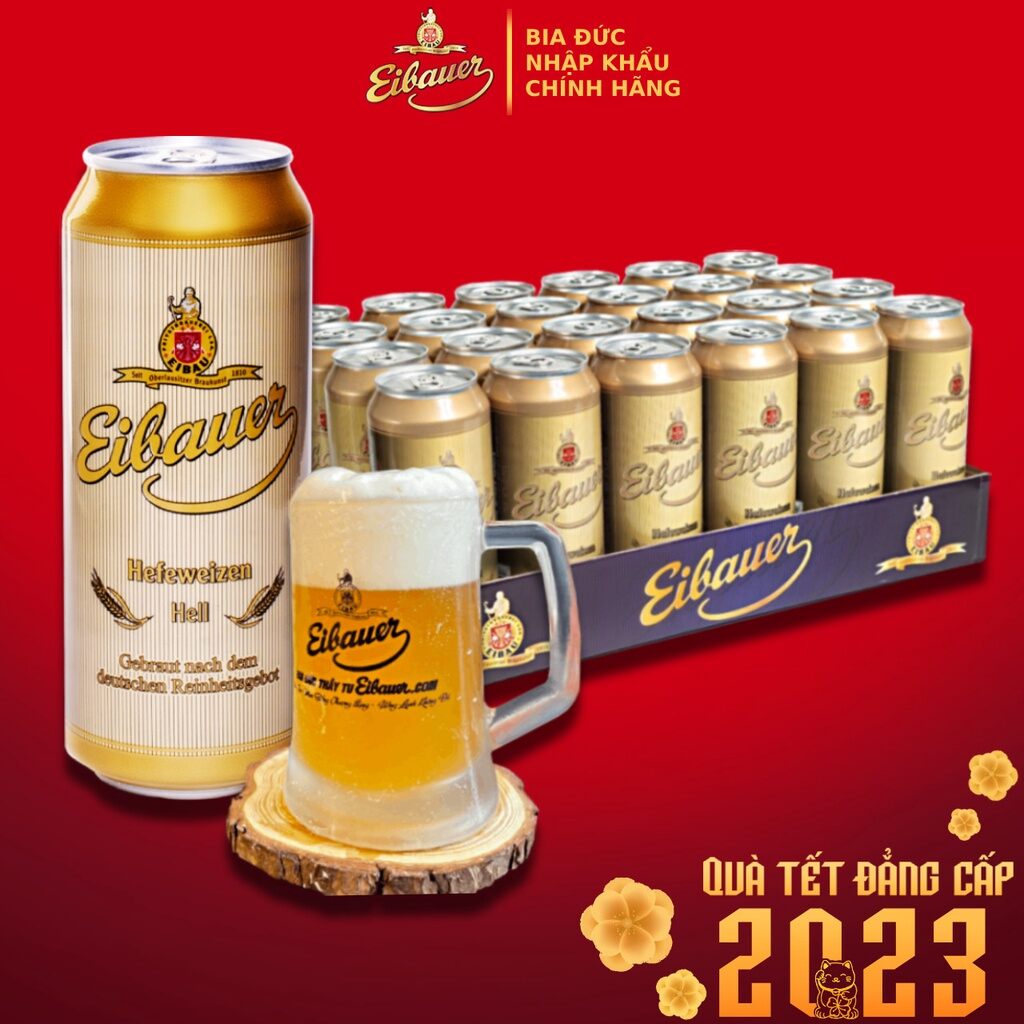 Bia thầy tu eibauer bia vàng 5,2% lon 500ml nhập khẩu đức