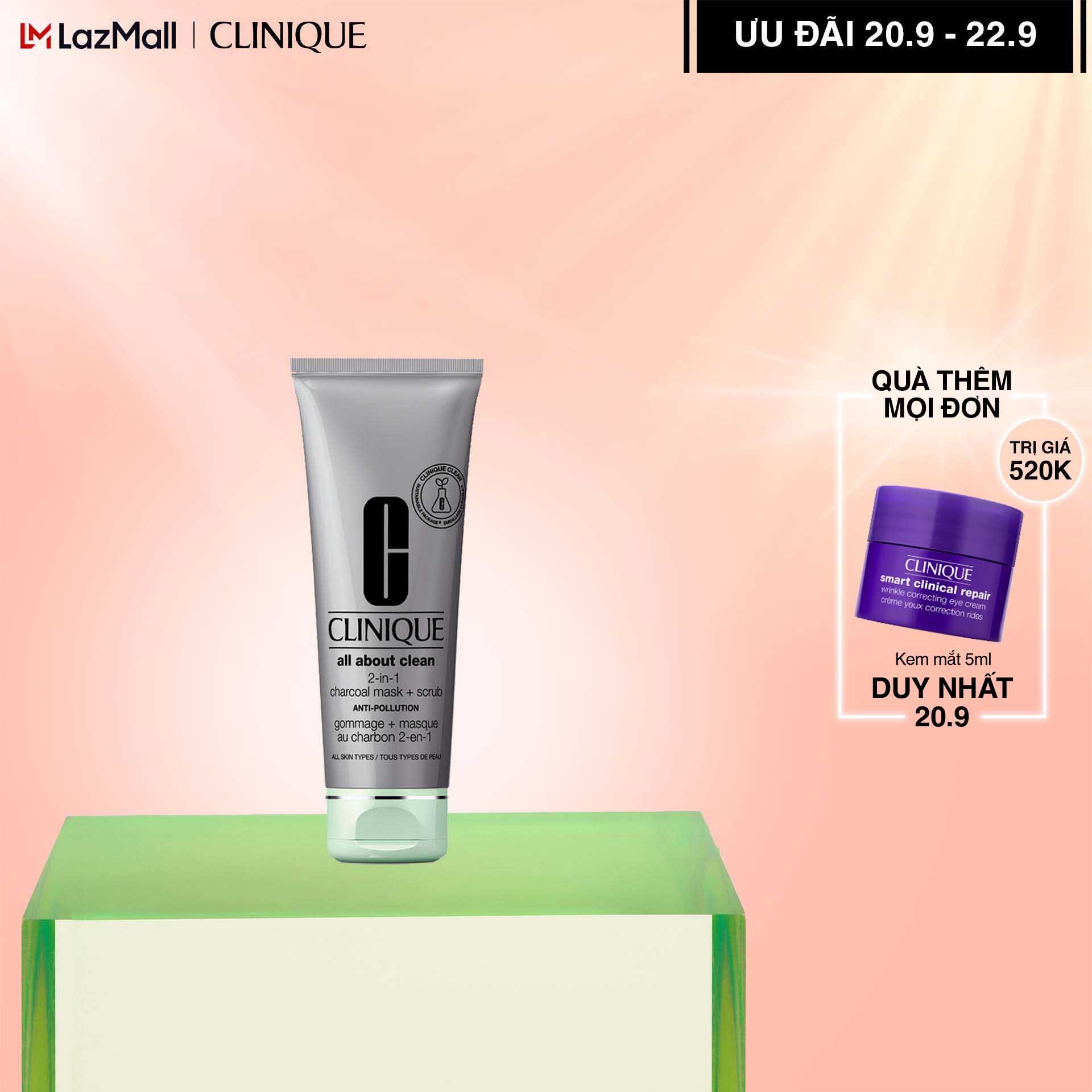 Clinique All About Clean Charcoal Mask + Scrub - Face Mask & Scrub 100ml