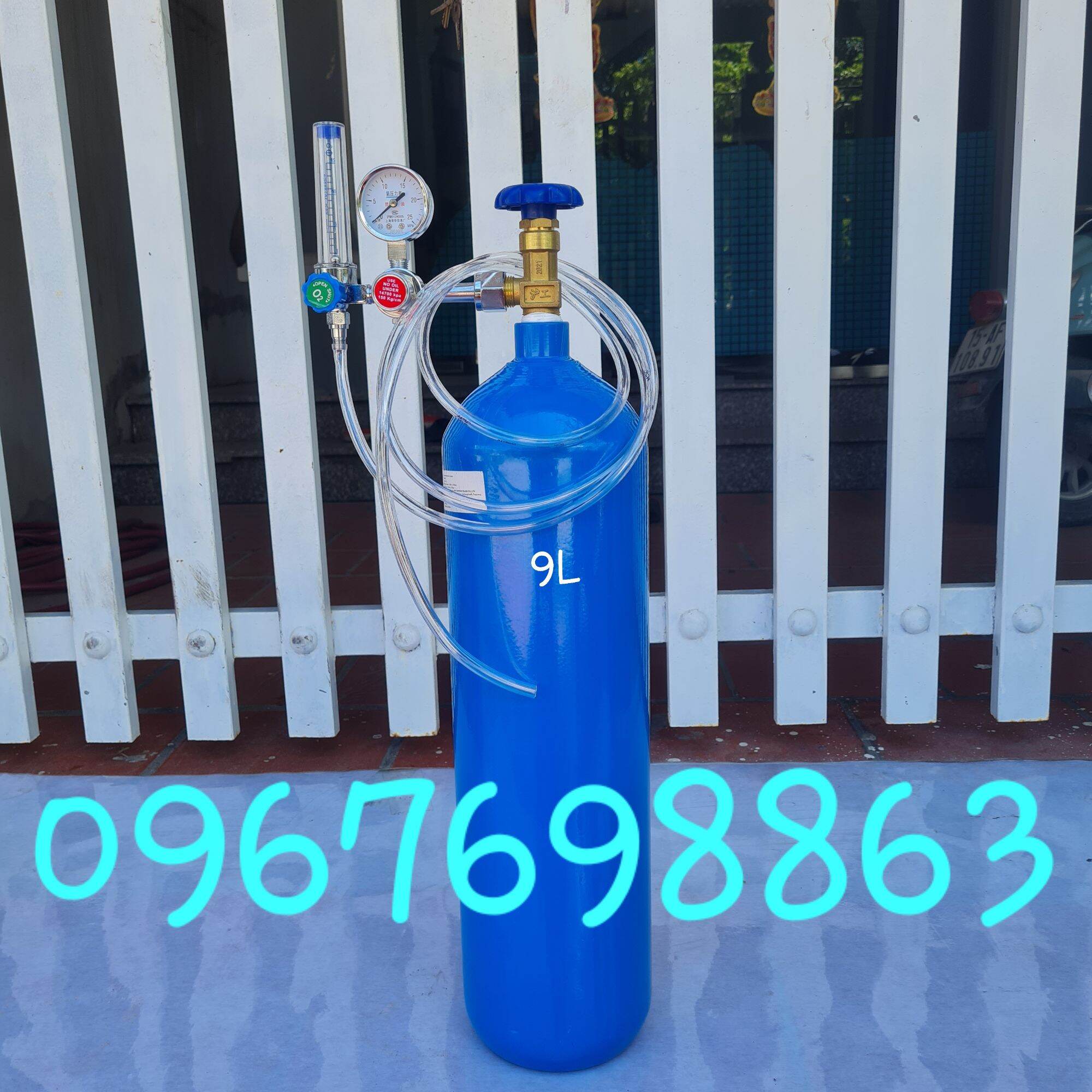 Bộ bình oxy 9lít dùng đóng gói cá cảnh và các loại hải sản