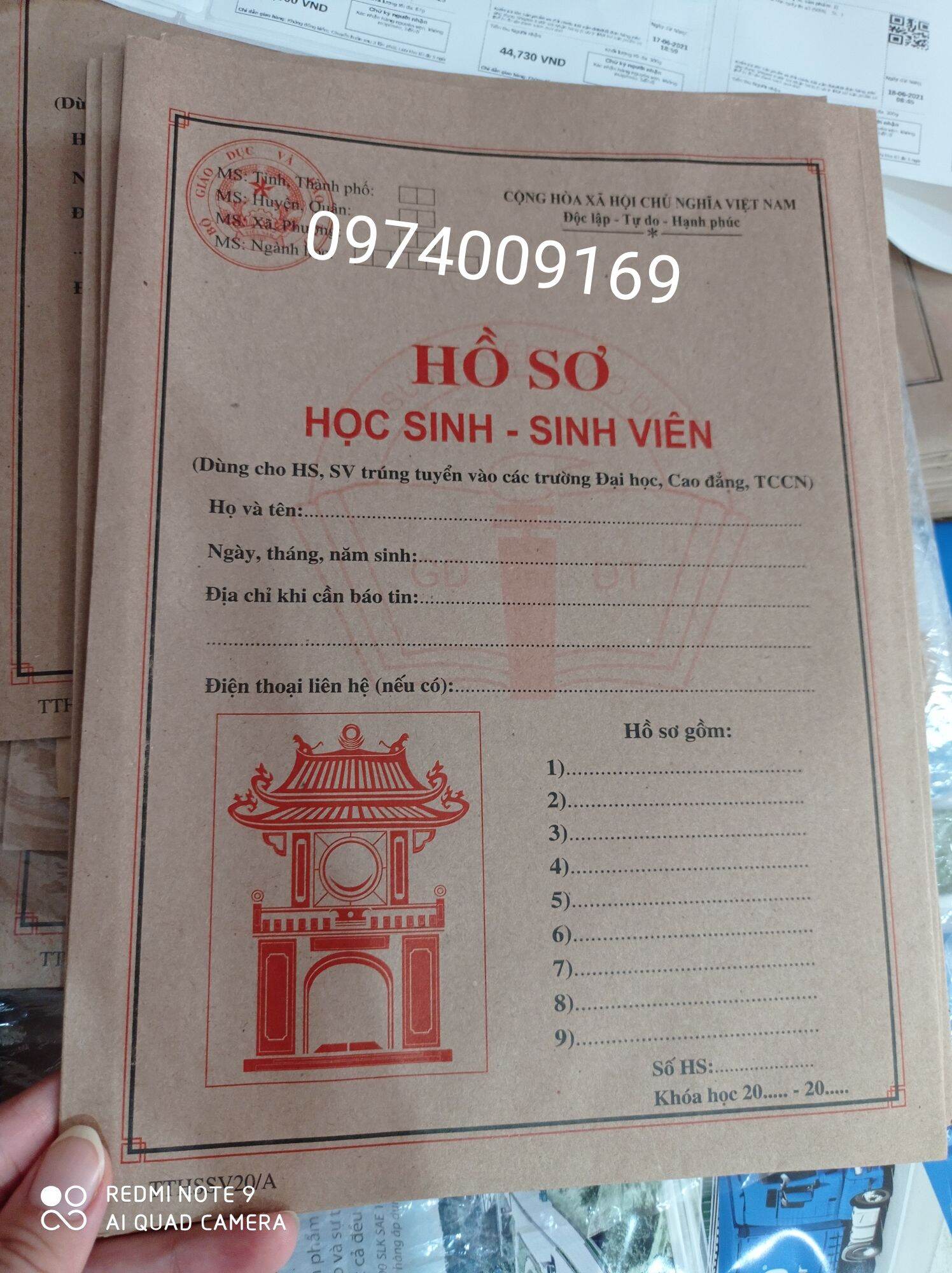 Combo 50 bộ hồ sơ học sinh sinh viên