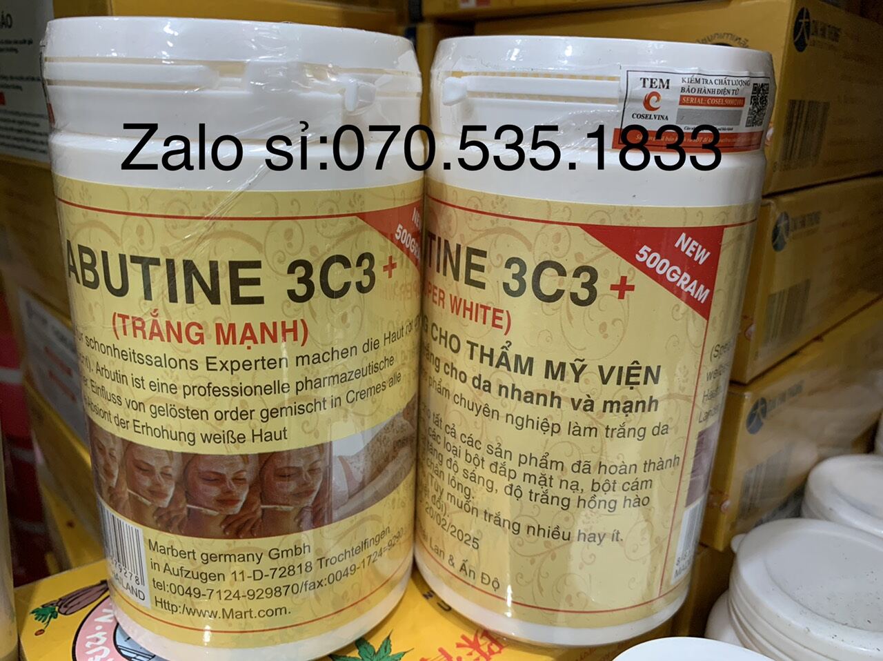 Lẻ hủ kem arbutin 3c3 kích trắng hủ lớn 500g hàng Thái Lan